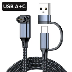 Universal 2 - in - 1 Smartwatch Fast Charging Cable with USB A & Type C Connectors (USB and A)