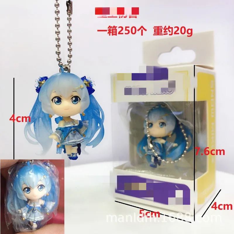 Anime Hatsune Miku Cute Kawaii Q version Manga Statue Figurines Pvc Action Figure Collectible Model Toy Key chain pendant gifts