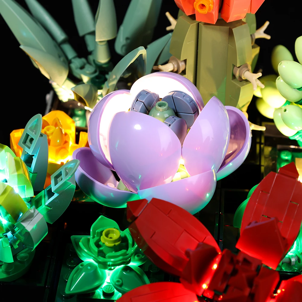 LED-Licht-Kit für Schöpfer 10309 Sukkulenten Pflanzen Bonsai Bausteine DIY Kinder Geschenk Spielzeug Set (nicht enthalten Blöcke) – Detail 12