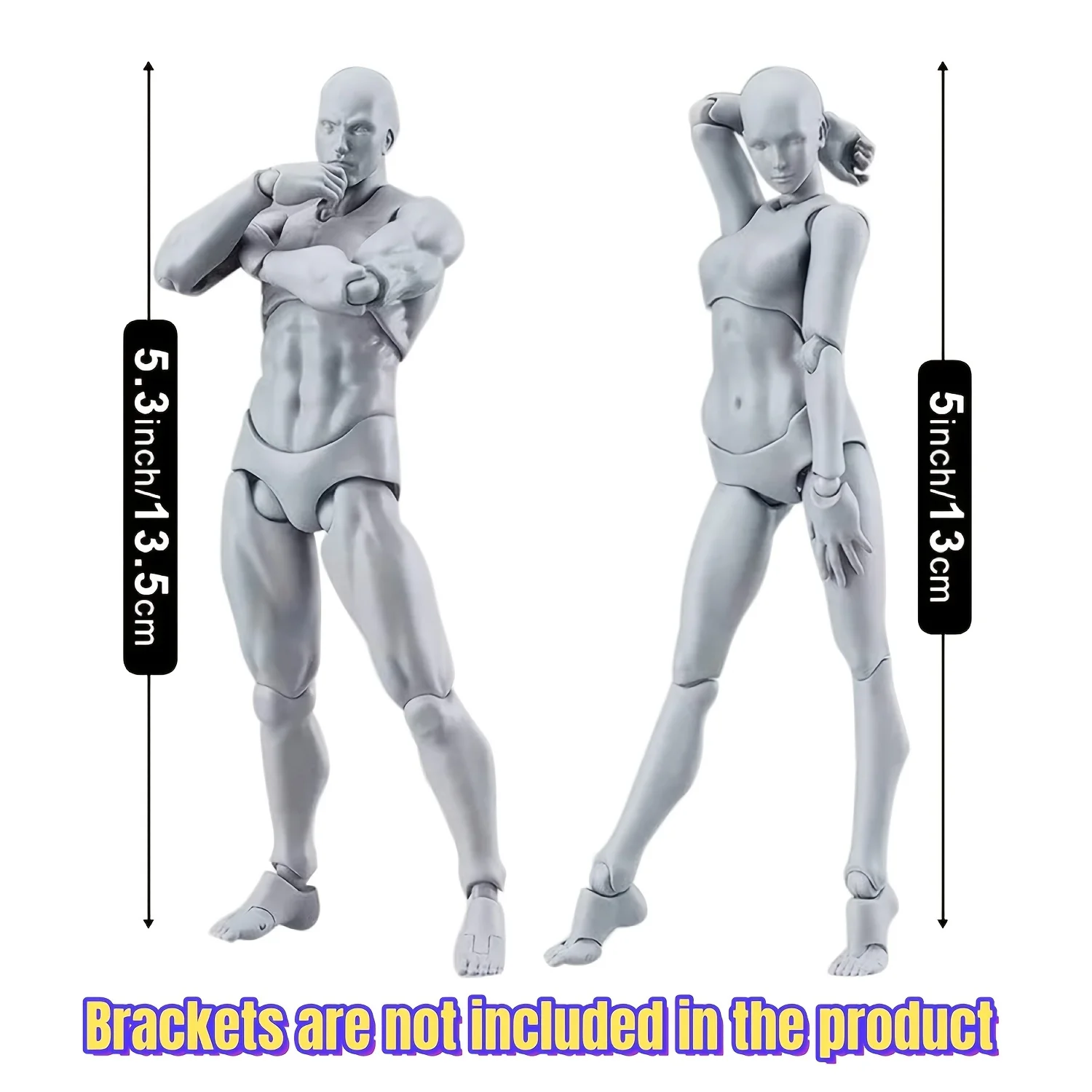 2 Pcs Body Doll Artists Manikin Jointed Mannequin Drawing Figures