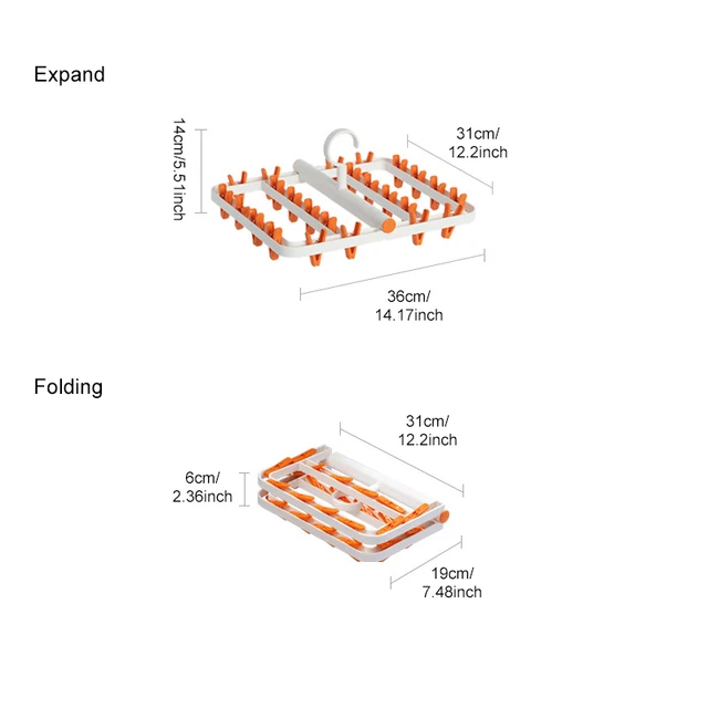 Összecsukható 24 Peg Szélálló Ruha Akasztó Szárító Mosó Vonal Airer Ruharuhák Fehérnemű Zokni Nadrág Háztartási Tároló Kiegészítők - Image 2