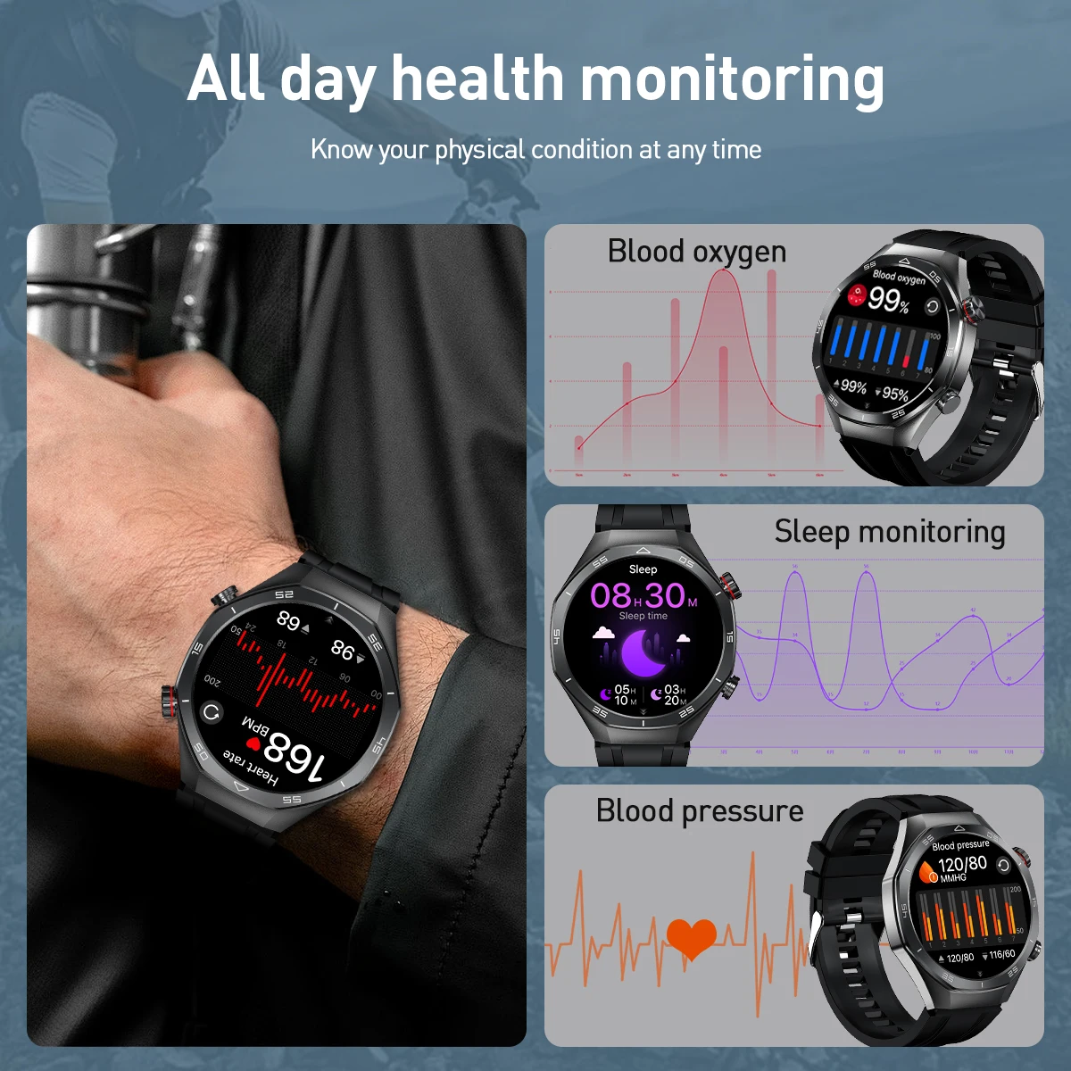 LIGE Business Smart Watch Men Watch 1.52" HD Screen Waterproof Sports Watches Bluetooth Call Health Monitoring Smartwatch 2025