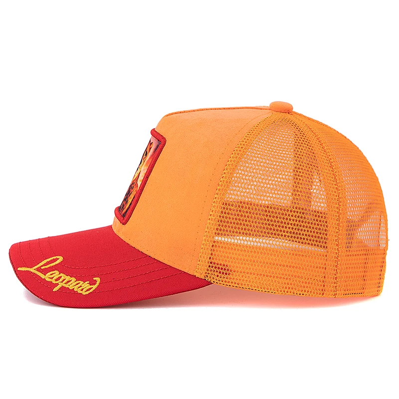 New Unisex Mesh Trucker Hat Leopard Pattern Patch Design Suede Hat Summer Baseball Cap Streetwear Cap For Men Women ﻿