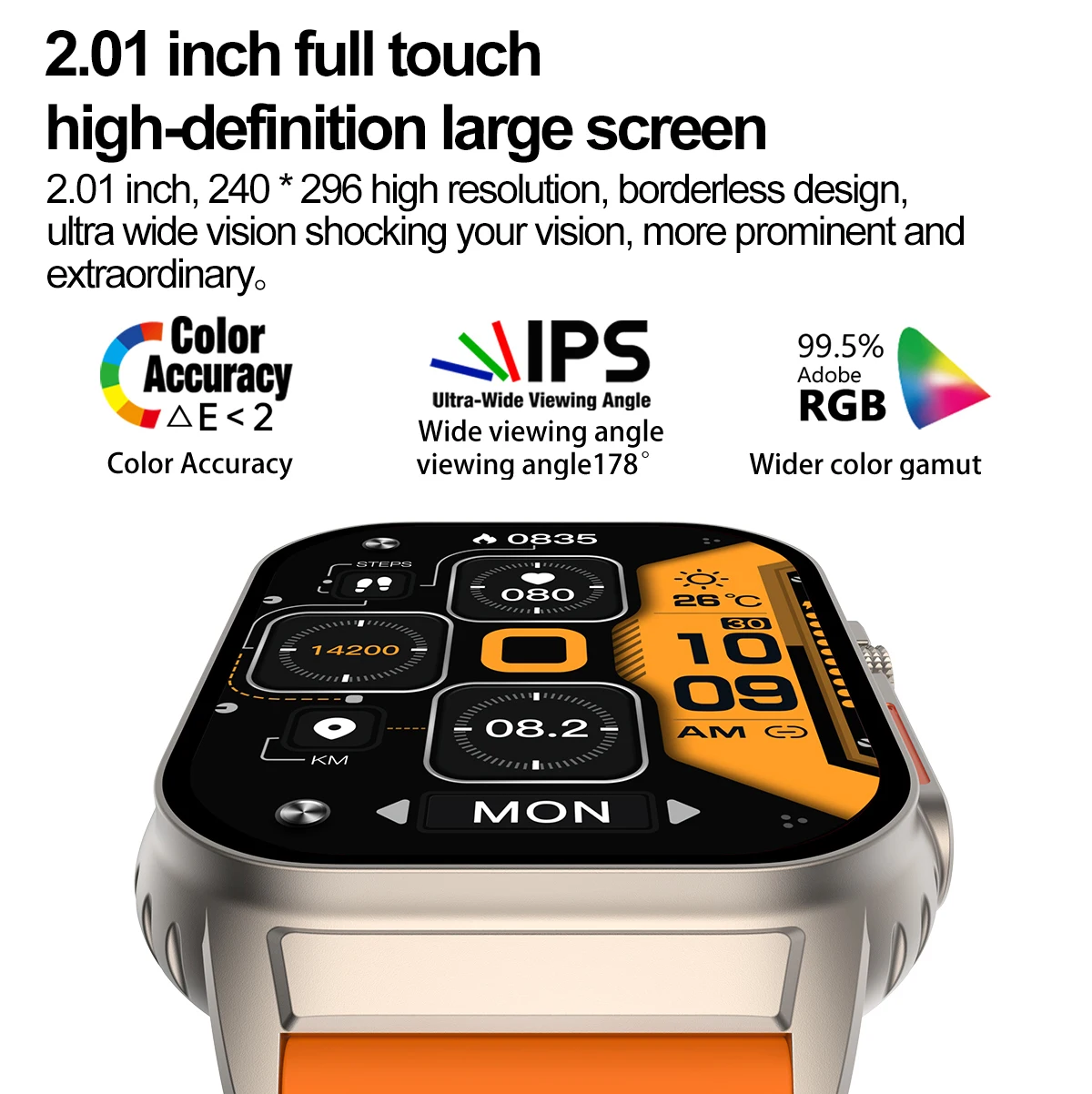 2024 New Smartwatch ECG HRV/Uric Acid/BMI/Bluetooth