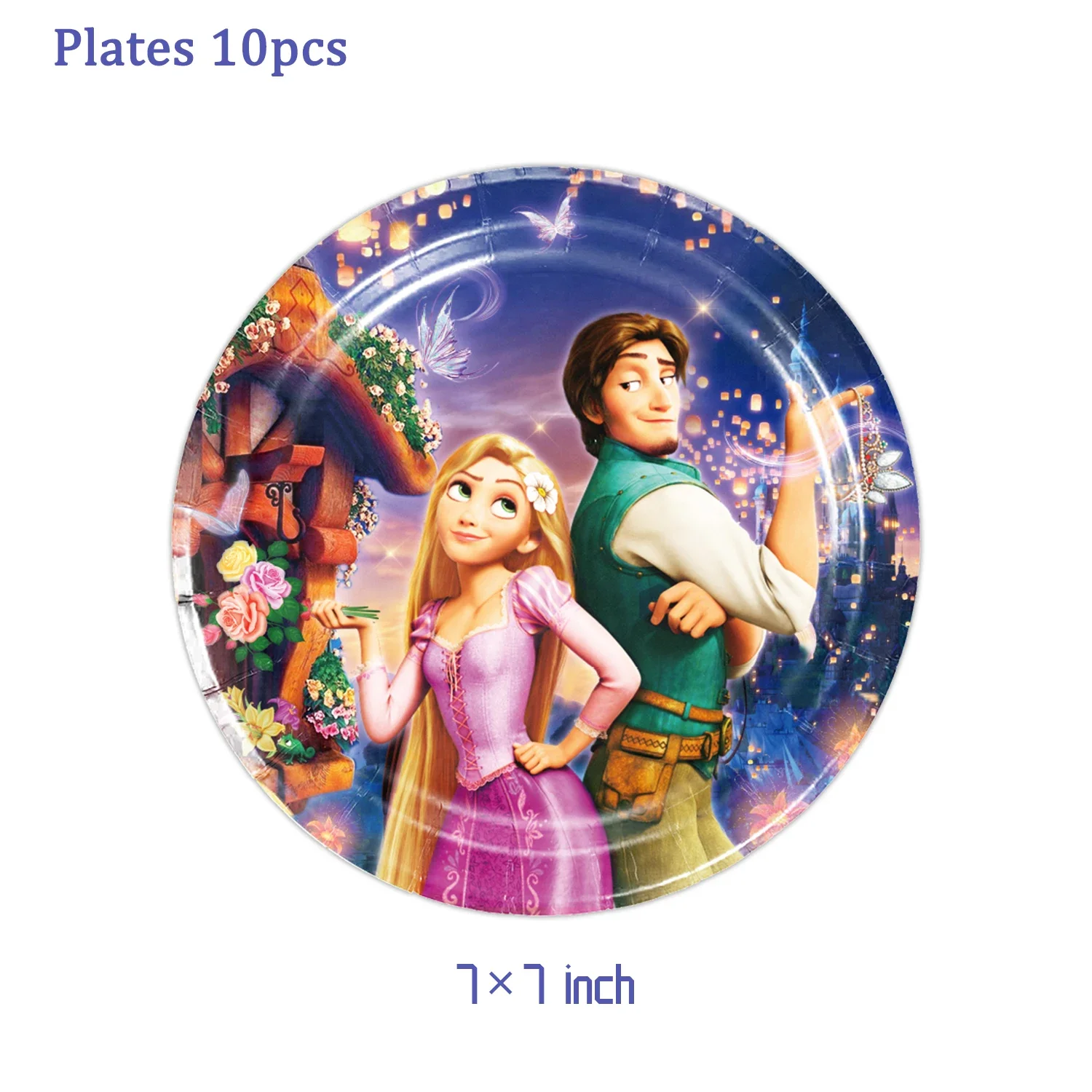 Disney Princess Rapunzel juego de globos de princesa para fiesta de cumpleaños, vajilla, plato, pancarta, telón de fondo, suministros para Baby Shower