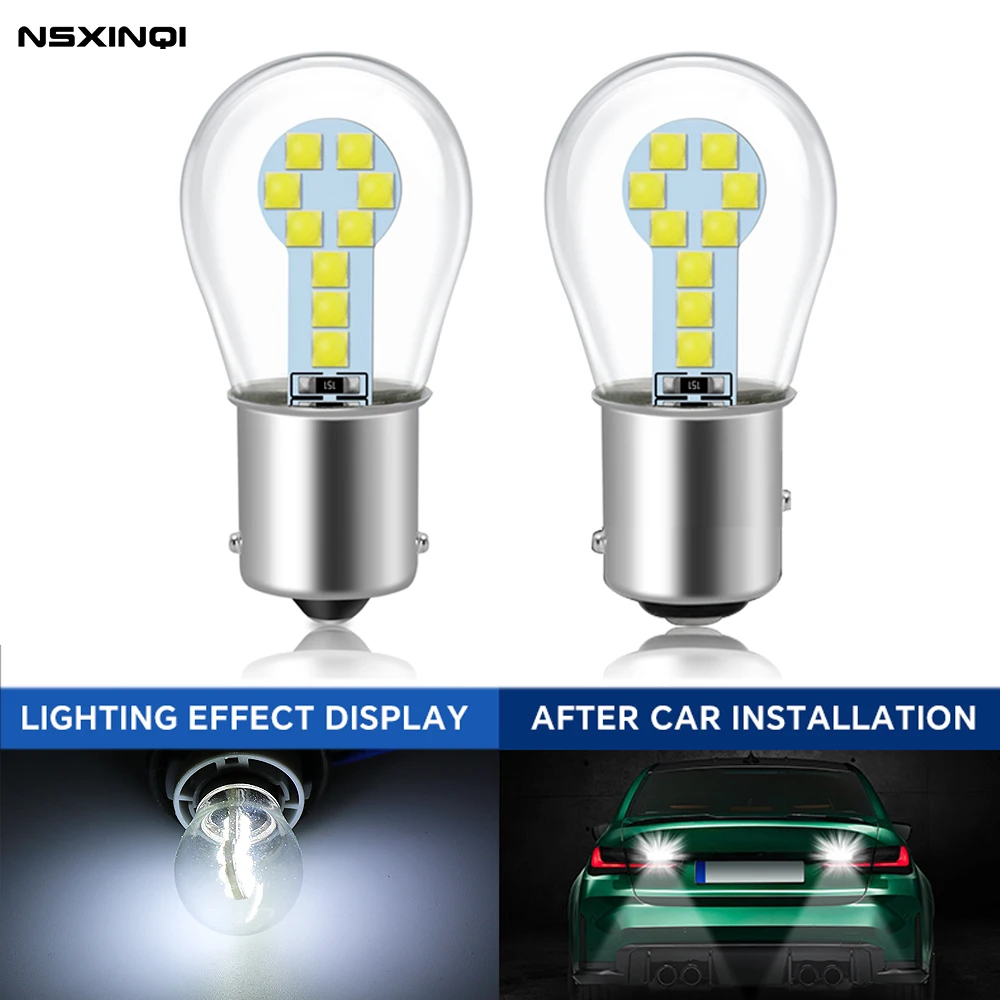 

NSXINQI 1 шт. 1156 BA15S P21W / 1157 BAY15D P21 5W S25 3030 18SMD Резервное копирование автомобиля фонарь заднего хода