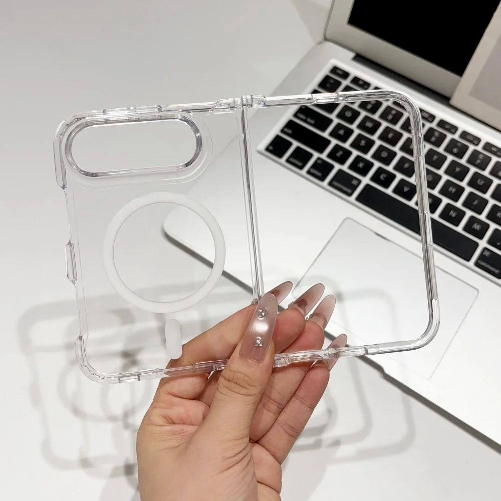 Slim Matte Acrylic Magnetic Case with HD Crystal Clear Frame