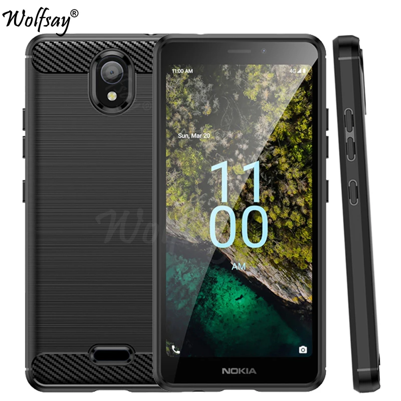 Per Nokia C100 Custodia In Silicone Cover Posteriore In Fibra Di Carbonio Per Nokia C100 C200 C21Plus X100 X20 Xr20 G11 G21 Custodia Per Custodia Noki