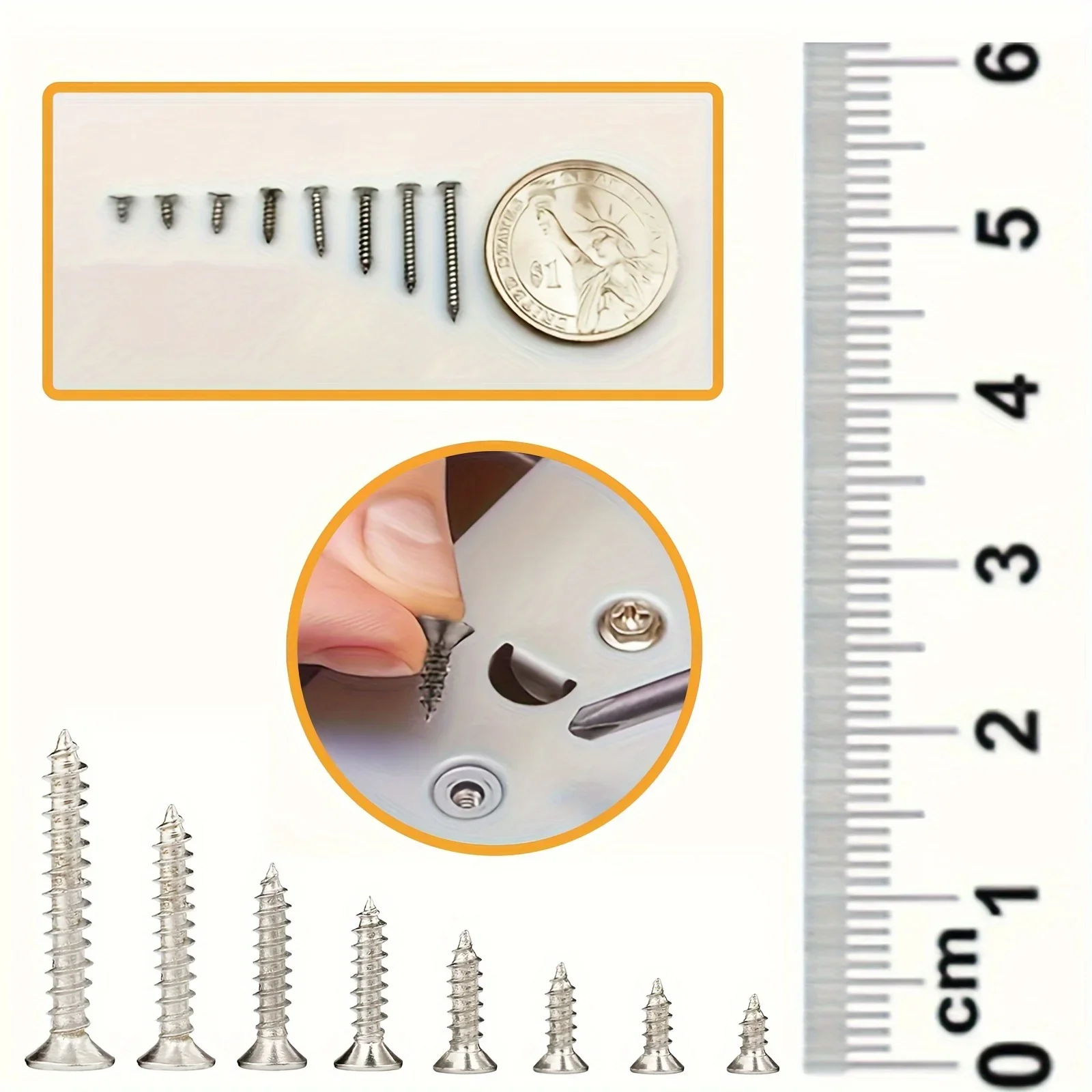 VKKM M2 Stainless Steel Self-Tapping Screws 800-piece Set with Multiple Specifications Efficient DIY Tools stainless steel screws