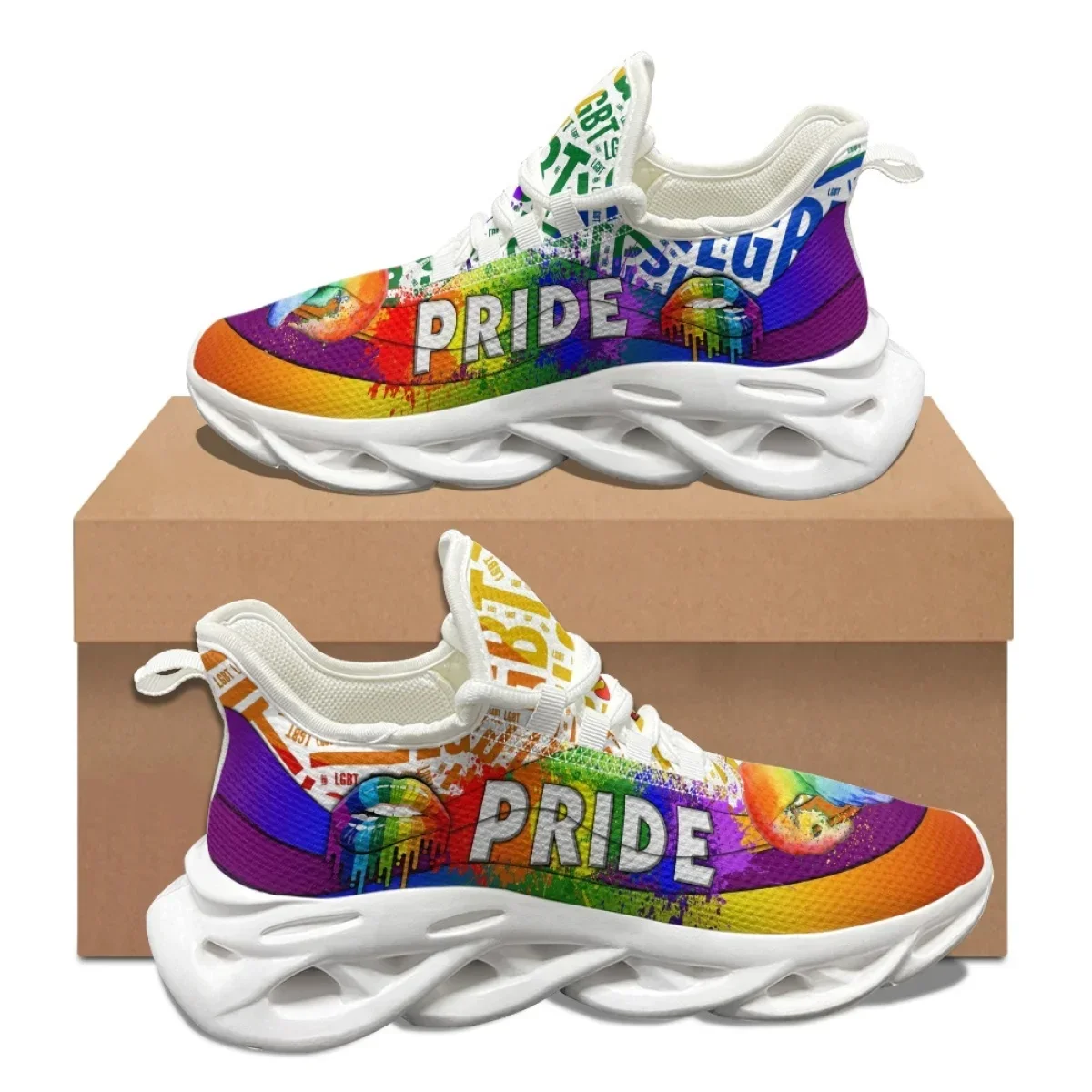 Personalized Lgbt Pride Designer Non-Slip Basketball Shoes Lace Up Women Outdoor Popular Sneakers Durable Travel Fitness Flats
