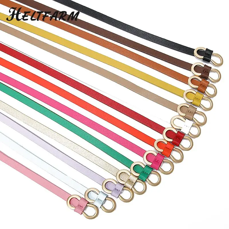 

Adjustable Mental Buckle Dress Jeans Decorative Thin Waistbelt Women Summer Skirt Belt Fashion Skinny Belts Soft Pu Leather Belt