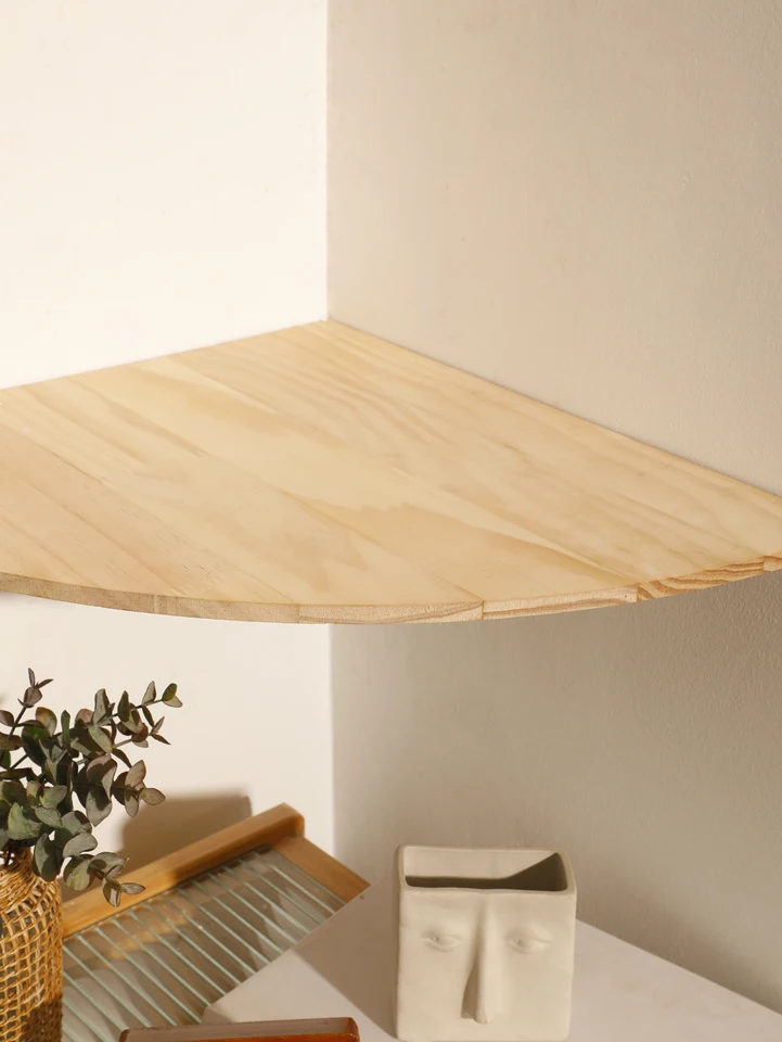 Set di 3 mensole angolari galleggianti a forma di L, in legno massello, da parete, per soggiorno, camera da letto, ufficio, bagno e cucina
