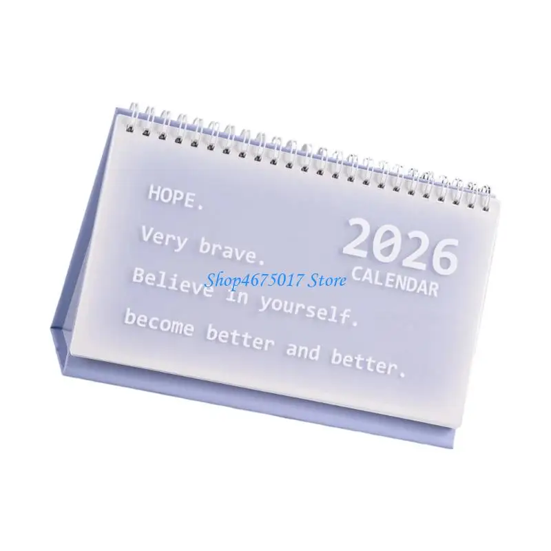 H4GA 데스크 캘린더, 2026 미니 데스크 캘린더 플래너 더블 코일 바인딩 캘린더 스탠딩 플립 소형 데스크탑 오거나이저 장식