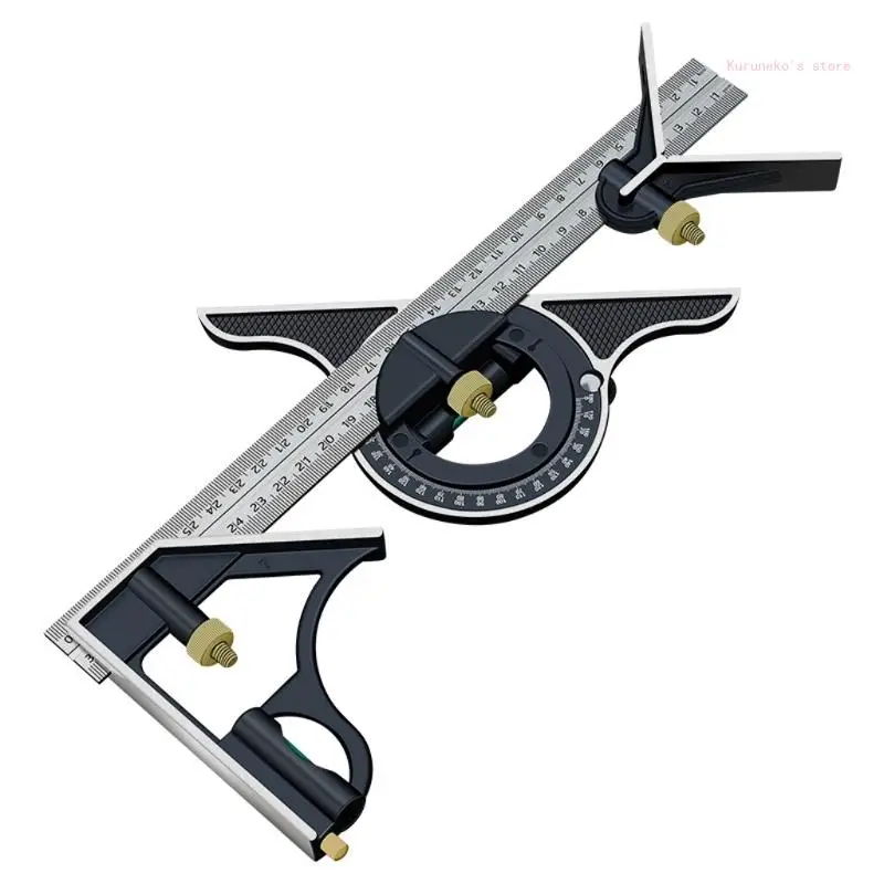 

Combination Square Ruler Multifunction Measure Angles Ruler Woodworking Square