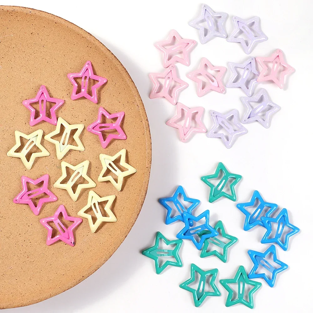 20pcs/set Lovely Colorful Star BB Hair Clips for Baby Girls Y2K Cute Metal Hairpins Barrettes Headwear Kids Hair Accessories 6