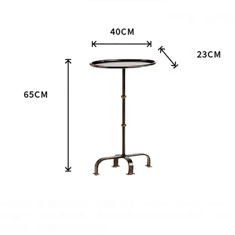 MOMO Side Table Corner Table Antique Vintage Metal Design Art Oval Narrow Space Suitable Compact Small Iron Tea Table - Image 5