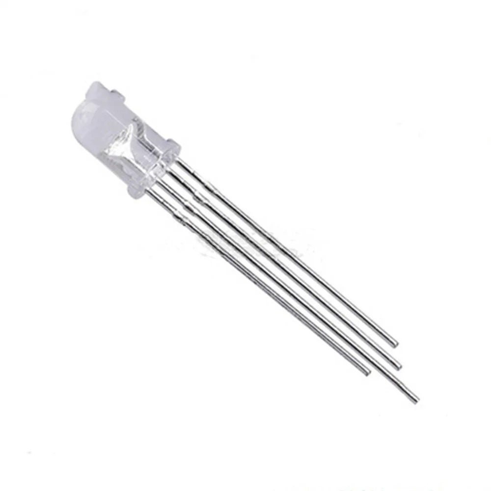 50 Pz Multicolore 4Pin 5Mm Rosso Verde Blu Rgb Led Diodo Lampada Luce Tricolore Rotondo Comune Anodo Led 5Mm Diodo A Emissione Luminosa