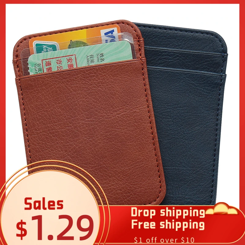 

5 Slot Slim RFID Blocking Leather Wallet Credit ID Card Holder Purse Money Case Cover Anti Theft For Men Women Men Fashion Bags