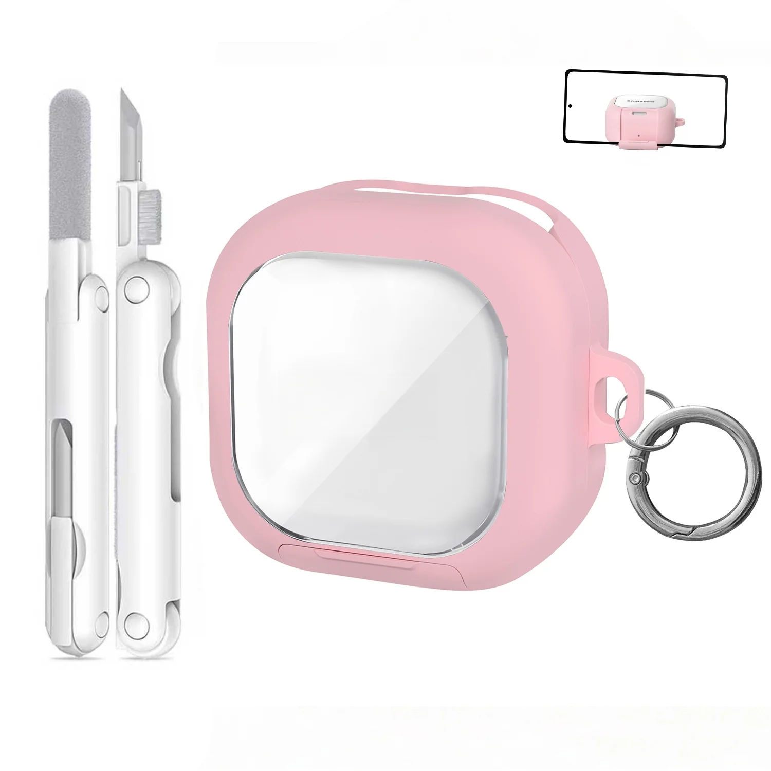 Shock-Resistant Protective Earbud Case with Secure Lock and Holder