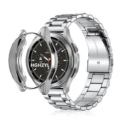 Stainless Steel Metal Strap with Protective Case - Elegant Bracelet Design - Watch 4 Classic 46mm (1)