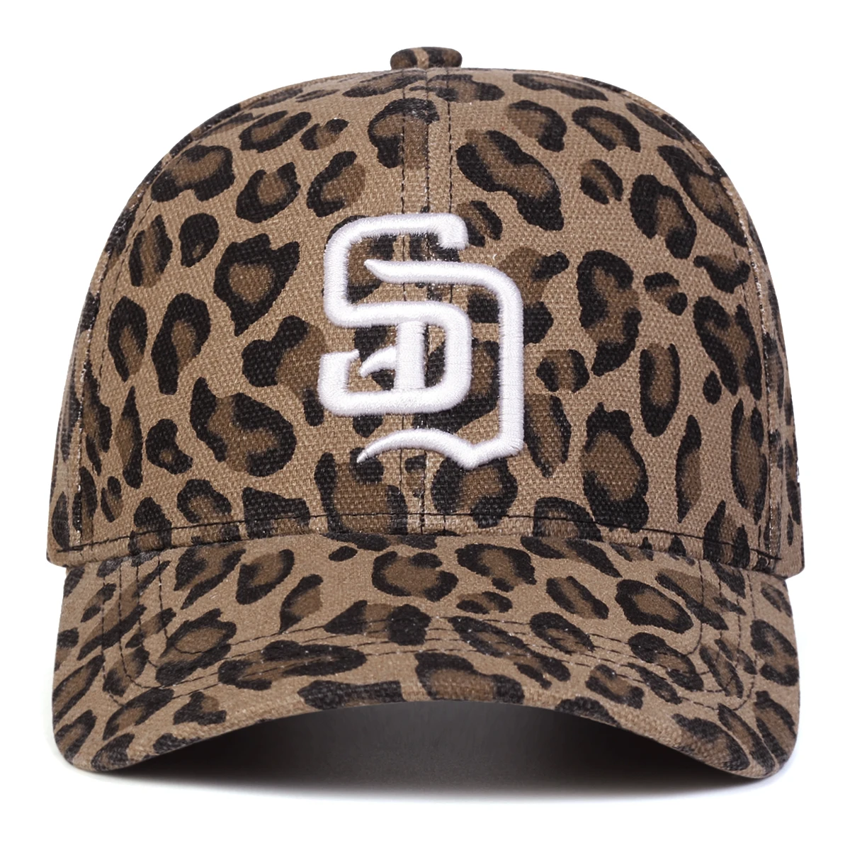 Unisex SD Buchstaben-Stickerei Leopardenmuster Baseballkappen Frühling Herbst Outdoor Verstellbare Freizeithüte Sonnenschutzhut Sportkappe – Detail 4