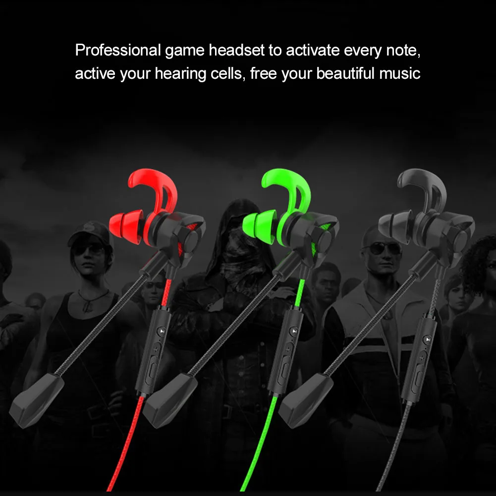 Headset Wired Earphone Gaming Noise Cancellation Earphones Microphone for Phone Tablet Laptop Game Parts