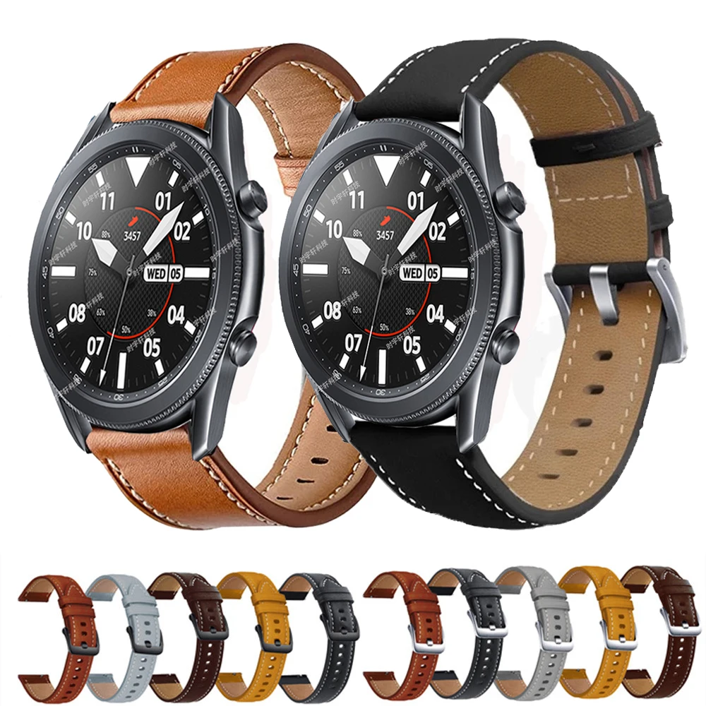 

20mm 22mm Watch Strap For Samsung Galaxy 3 45mm 41mm Leather Watchband For Galaxy 42mm 46mm/Gear S3 S2 Sport/Active 2 Bracelet