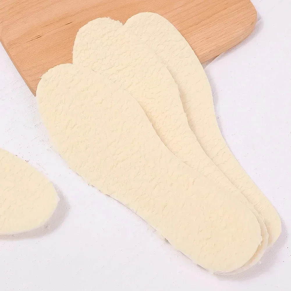 1–7 Paar Einlegesohlen aus natürlicher Schafswolle für Schuhe, Herren, Winter, warme, dicke, flauschige Fleece-Einlegesohlen, Damen-Schneestiefel, Schuhpolster – Detail 7