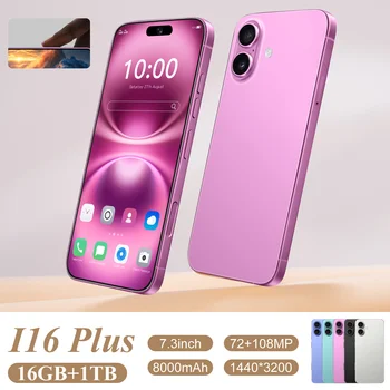 2026 New High Quality I16 Plus Original Intelligent 4G 5G Dual Card Dual Standby System Global Version 8000mAh Battery Arrival 1