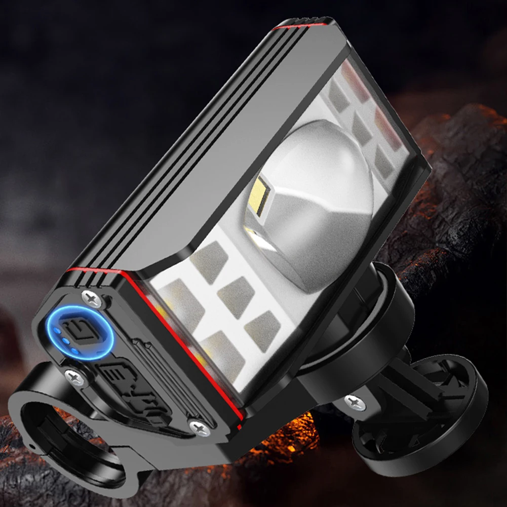 2600/5200mAh LED Bike Handlebar Flashlight USB Rechargeable Cycling Flashlight Waterproof Outdoor Bike Headlight Bicycle Parts