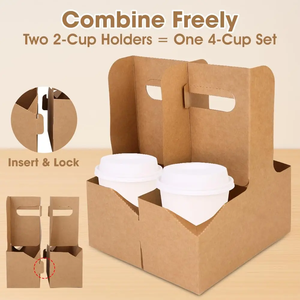 Drink Holder with Handle Paper Cup Holder Coffee Drink Holder Tray Disposable Takeaway ... - SKU DHH01300 - UGI Packaging
