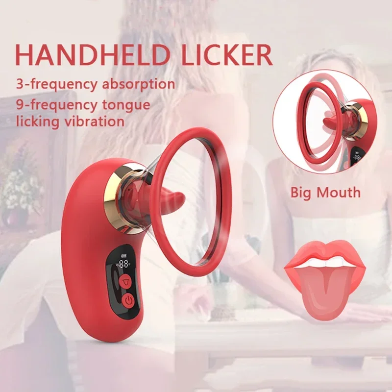 5 IN1 Sucking Vibrator Rose Sex Toy for Women 3 Sucking 9 Tongue Licking LCD Display Removable Cup G Spot Clitoral Stimulator 4