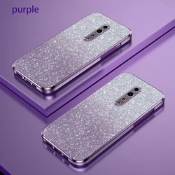 Bling Luxury Electroplate Glitter Shockproof Phone Case with Soft Bumper and Clear Back Cover for OPPO RENO 6Z (Purple)