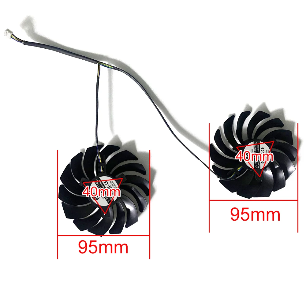 Ventilador de Refrigeração Gpu para Msi Gtx 1060 1070 1050ti Gtx1080 1070 Gtx 1060 1070 1080 ti rx 470 570 Rx580 95 mm 4pin 0.4a Pld10010s12hh Pcs - Imagem 4