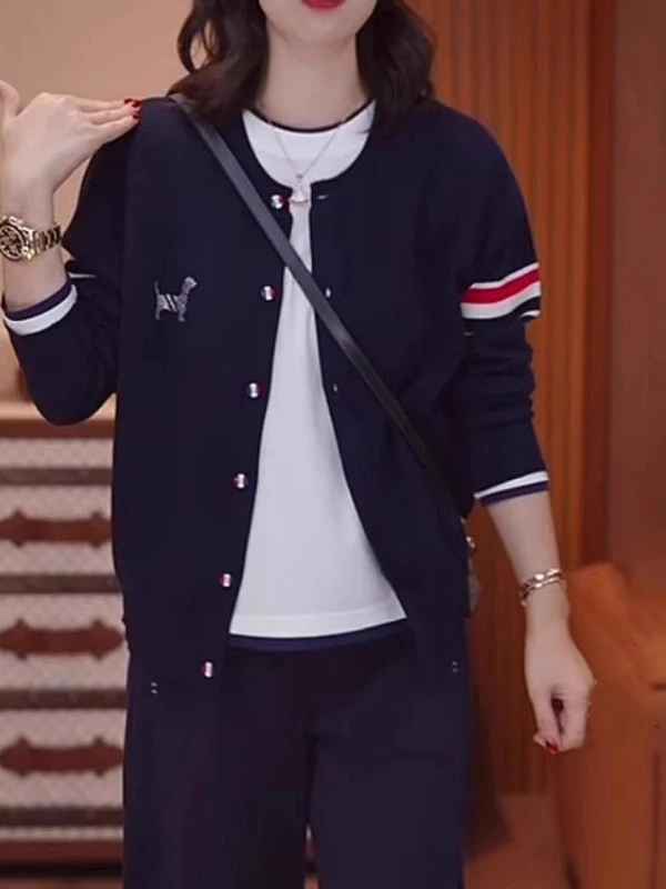 Loose Knitted Open Cardigan Sweater Women's Spring Autumn Korean Sle plus Size Slimming Lazy Sle Stand up Top