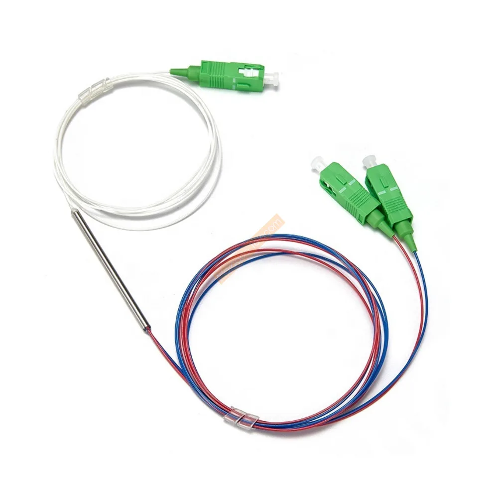10 Pieces /Lot  fiber optic FBT splitter with connector SC APC 1x2 0.9mm unbalanced coupler 70/30 60/40 optional split ratio