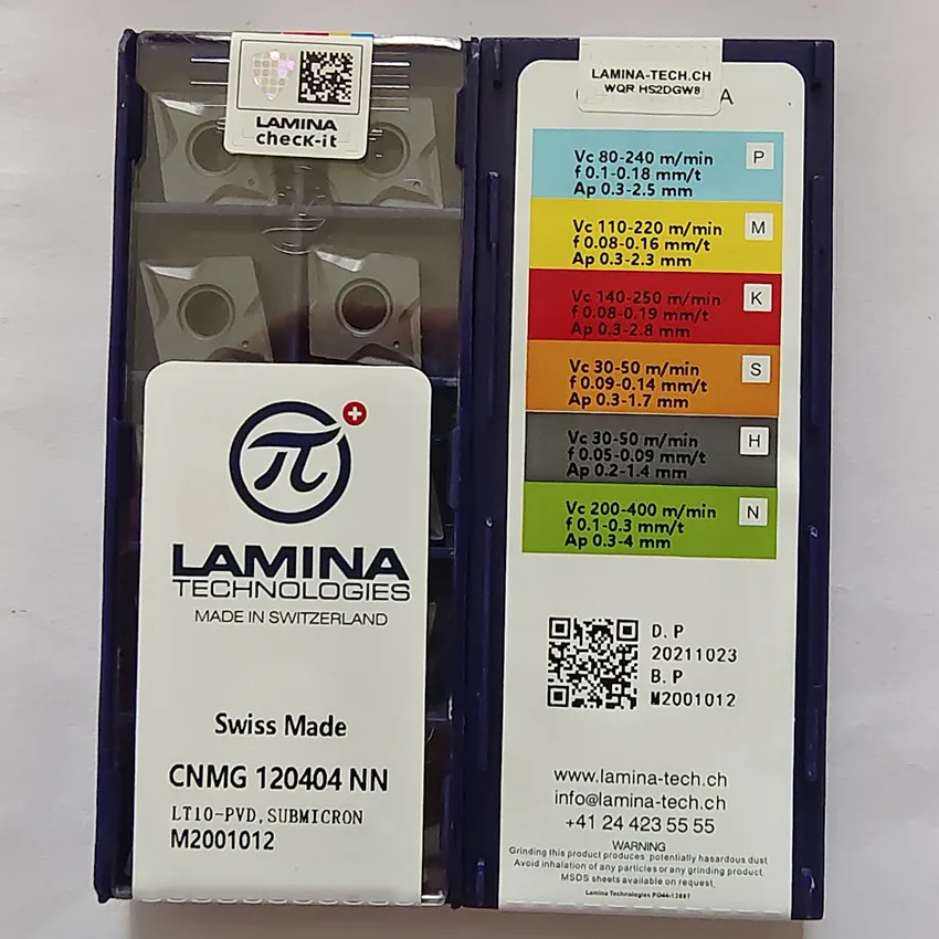 CNMG120404NN LT10/CNMG120408NN LT10/CNMG120412NN LT10 LAMINA CNC 카바이드 인서트 10 개/상자