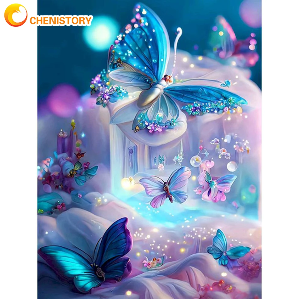 

CHENISTORY 60x75cm Painting By Numbers DIY Butterfly Painting Handpainted Acrylic Paint On Canvas Adults Crafts Home Decor Gift