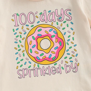 Children's Girls Short Sleeve Crew Neck Ice Cream Print Summer Tops Clothing for Everyday Casual Wear 1