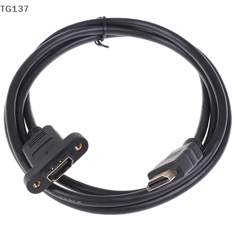 1Pc HDMI 연장 케이블 남성-여성 금도금 나사 패널 마운트 케이블 포함