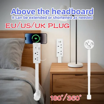 Retractable Socket Rotates Electrical Outlet Extender Charging Extension Power Socket Strip Socket Extender for Sofa Table 1