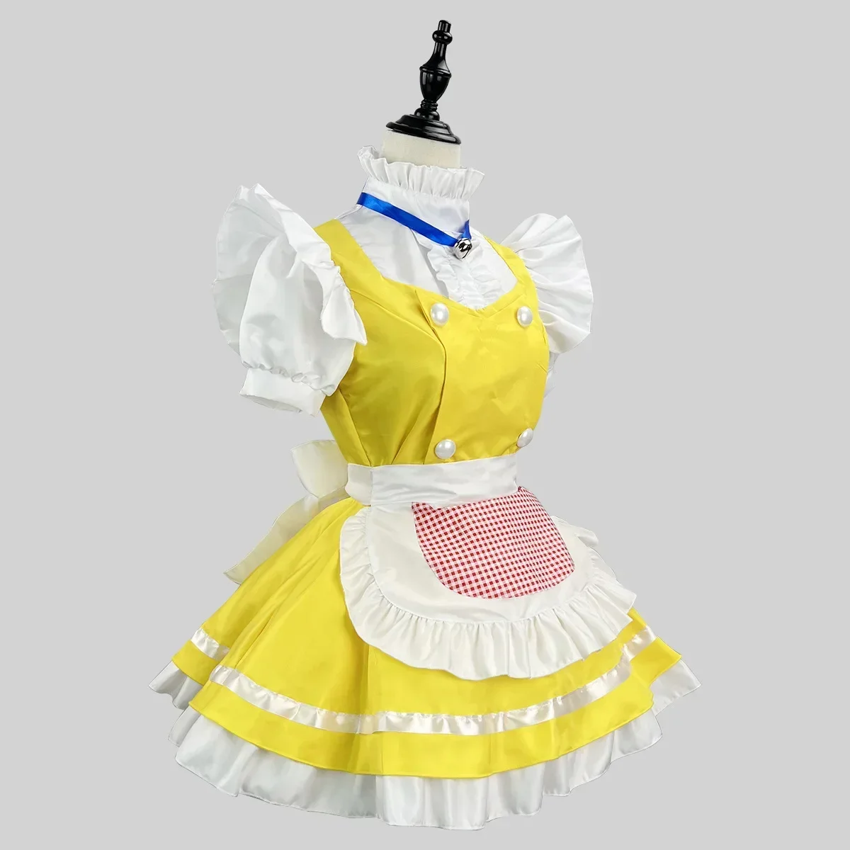 

Japanese Lovely Maid Outfit Clothes Yellow Short Skirt Women's Apron S-5XL Dress Thigh Length Role-Playing Stage Cosplay Costume