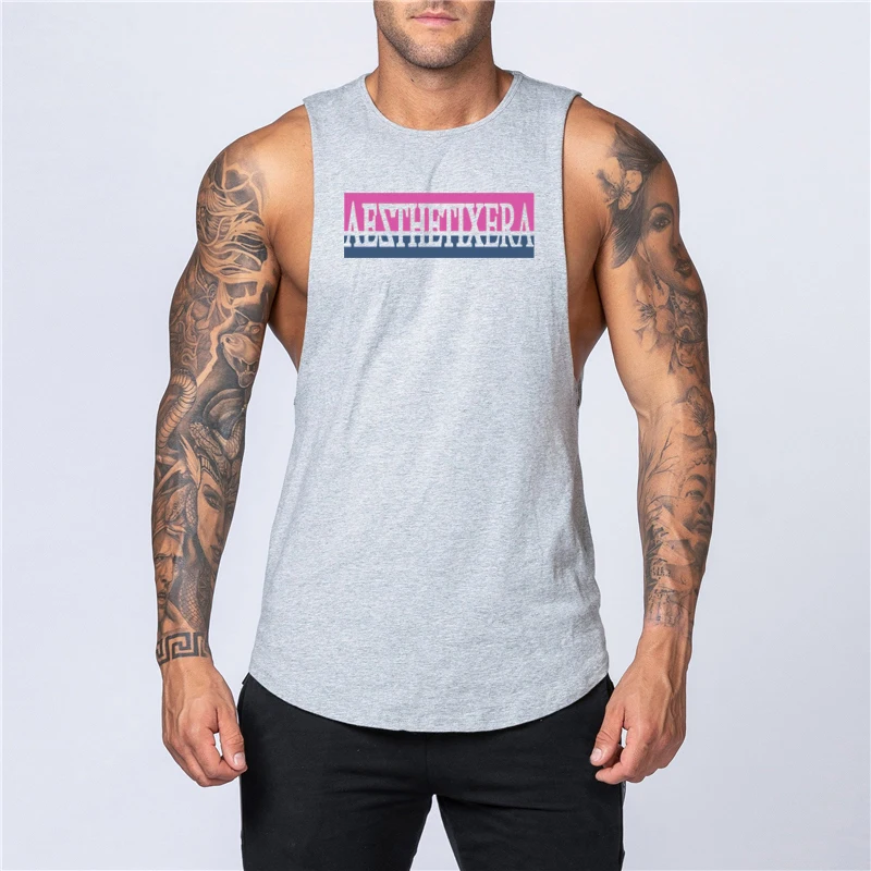 2023 Hot Style Gym Fitness Canotte Muscolari Traspiranti Senza Maniche Canotte Da Uomo Allentate Outdoor Casual Summer Cotton Cool Feeling T-Shirt