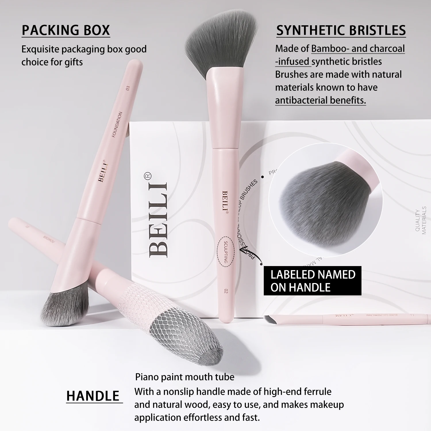 BEILI 12/15 PCS Professional Makeup Brushes Sets Vegan Premium Cosmetics Tool Kakubi Podwer Angled Contour Blush Eyeshadow Brush 5 BEILI 12/15 PCS Professional Makeup Brushes Sets Vegan Premium Cosmetics Tool Kakubi Podwer Angled Contour Blush Eyeshadow Brush 5