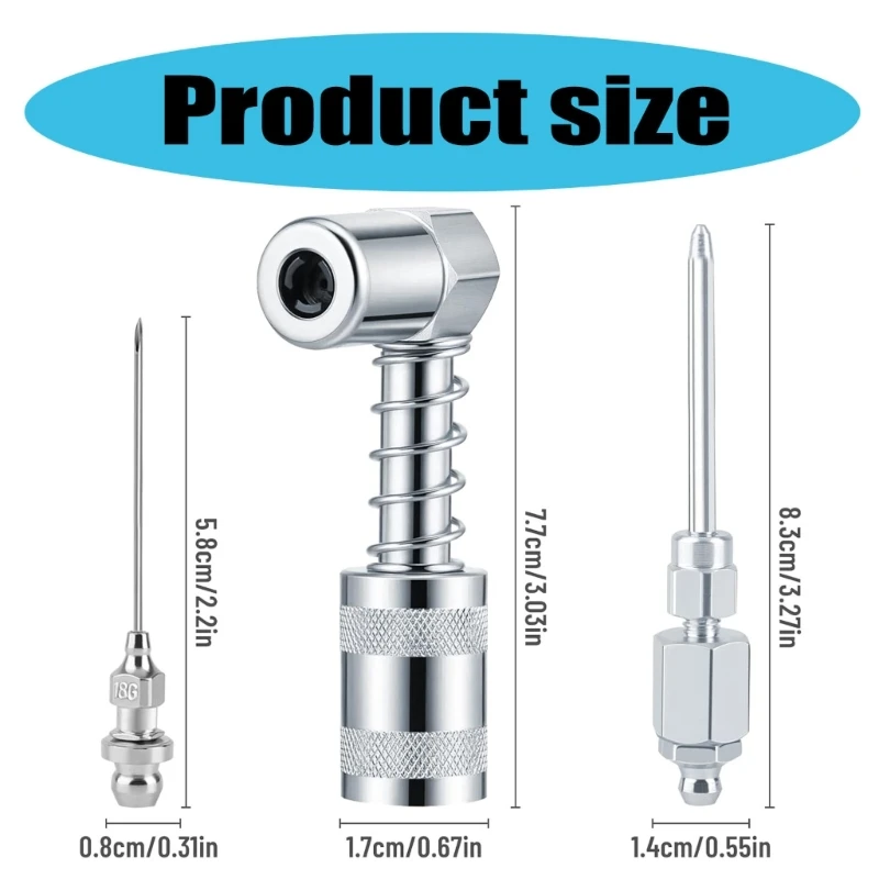 Grease Guns Adapter Nozzle 90 Degree Lubrication Tool for Hard to Reach Fittings