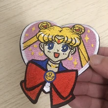 Cute Sailor Moon Patches Ironing Clothes Embroidery Cartoon Anime Patch Children's Clothes Applique Sticker T-shirt Wholesale