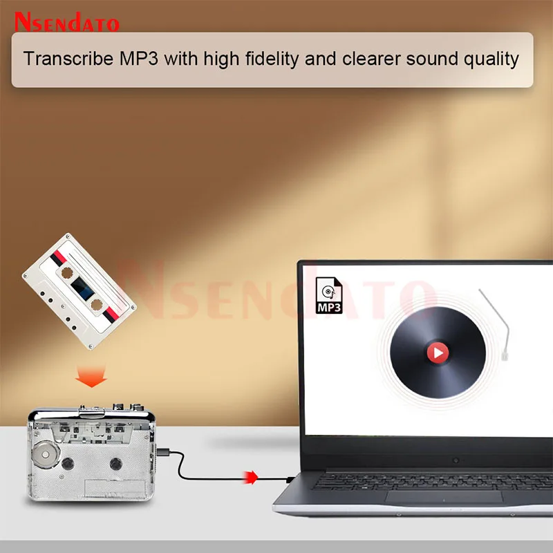 USB C Cassette Player Tapes MP3 Convertor Plug and Play Type-C Cassette MP3 Music tape player Captures With Earphone for Ipod PC