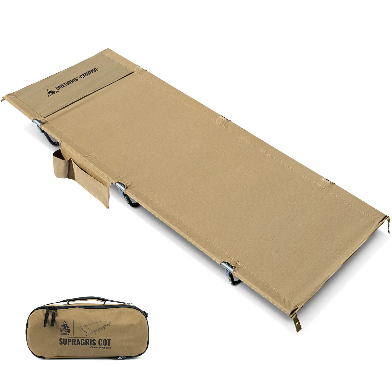 OneTigris SUPRAGRIS Camping Cot Portable Easy-to-Assemble Folding Outdoor Bed Mat Office Nap Sleeping Camp Cots for Adults