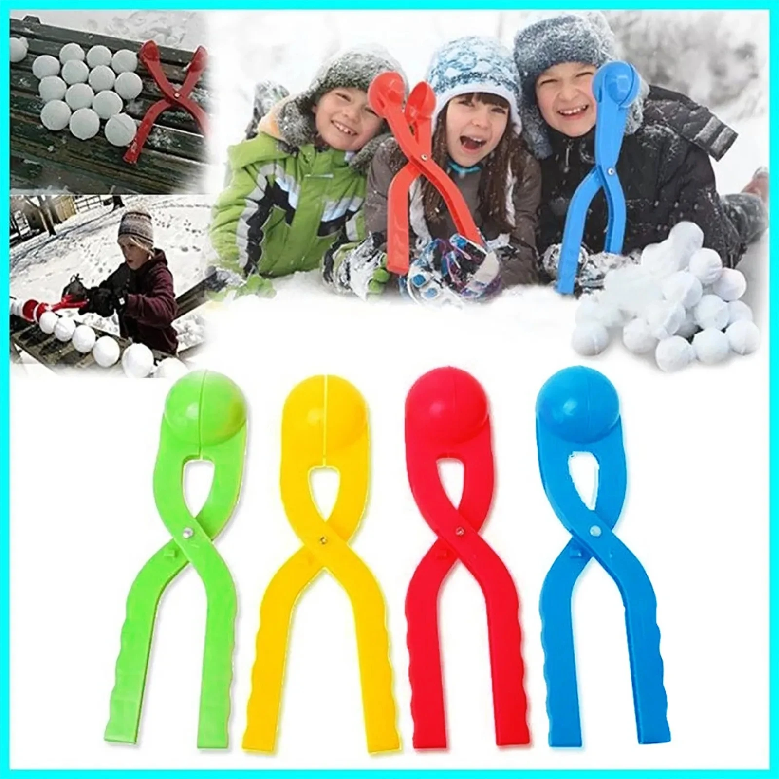 Snowball Maker Clip For Kids Adult Heart Snowflake Duck Shape Clip Tongs for Outdoor Sand Snow Ball Mold Toys Fight Sports Toys 2