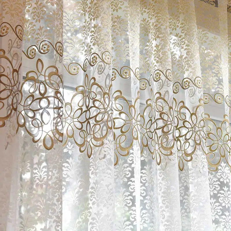 Fereyis Tende trasparenti floreali per soggiorno, lunghezza 160 cm, set di 2 pannelli, eleganti tende da finestra in chiffon con stampa floreale primaverile per camera da letto